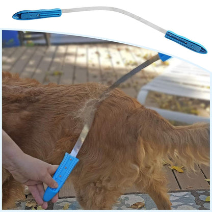 Dual-Sided Grooming Blade for Dogs - Shedding Brush with Stainless Steel Blades for Short and Long Hair Coats