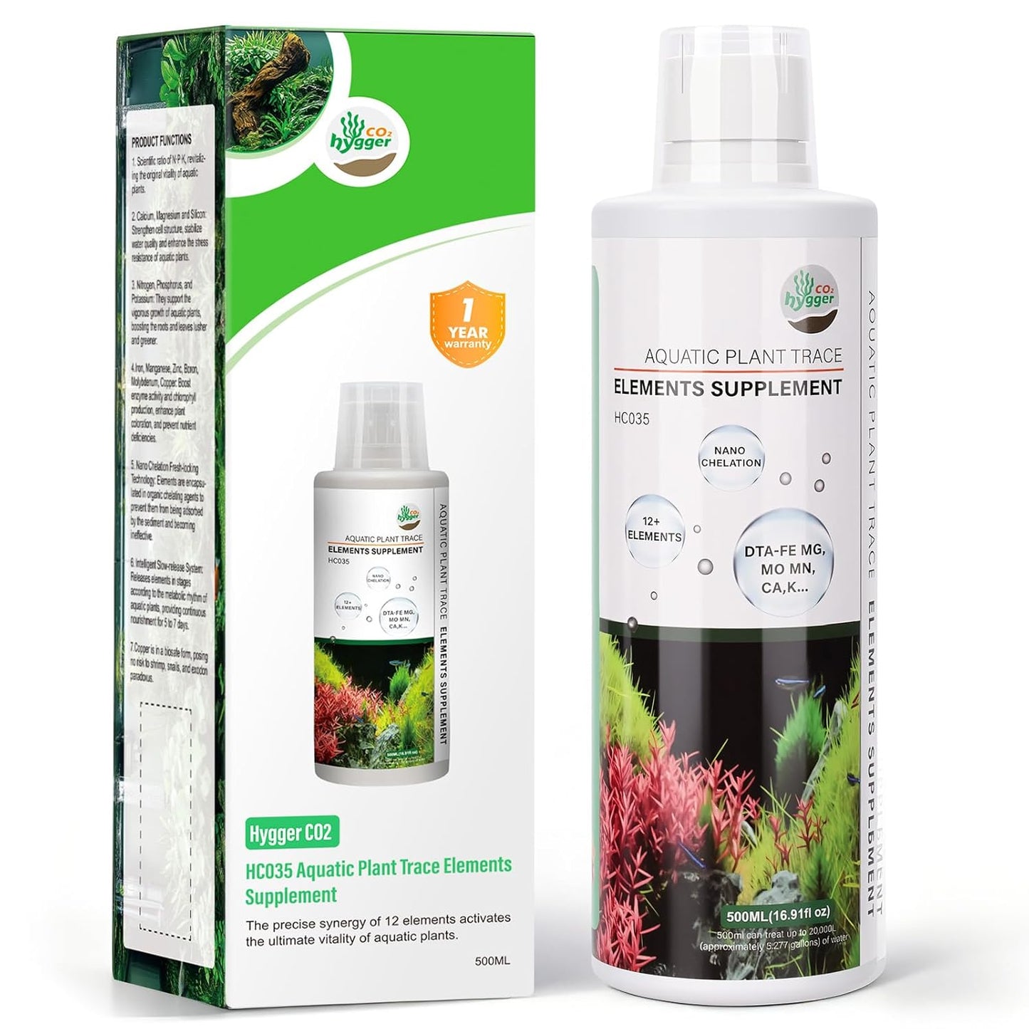 HC035 All-in-One Liquid Aquarium Plant Fertilizer - with Essential Micro & Macro Nutrients for Freshwater Planted Tanks, 150ml/500ml/1000ml (1000mL)