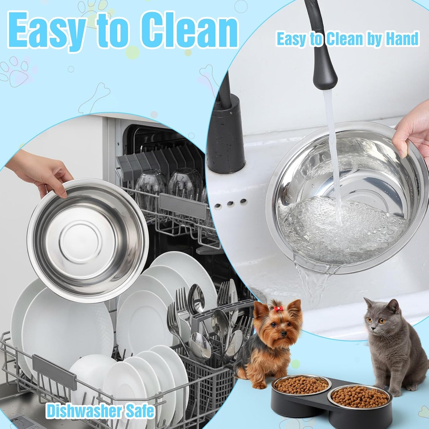 SHENLIU 12 Pcs Stainless Steel Dog and Cat Bowl, 8" Metal Food and Water Dish, Basic Pet Feed Bowl for Large Medium Small Dog, 47 OZ Replacement Bowls for Elevated Stand Kitten Puppy, Dishwasher Safe