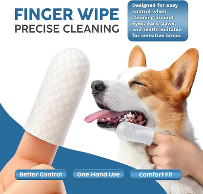 Pet Glove Wipes for Dogs & Cats – Dog Wipes for Paws, Butt, Ears & Eyes – Instant Bath Gloves, Gently Remove Tear Stains, Ear Wax & Dirt – Pet Grooming Kit (20 Glove Wipes, 40 Ear Wipes, 50 Eye Wipes)