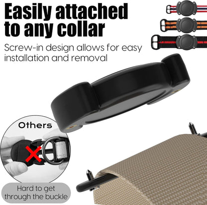 IPX8 Waterproof Airtag Dog Collar Holder, Protective Anti-Chew Anti-Scratch Hard PC Luminous Air Tag Case Mount with Anti-Lost Screws for Apple Airtag