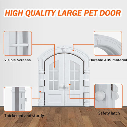 No-Flap Pet Door - Cat Dog Door, Exterior Access | Fits Laundry Room Bathroom Bedroom Basement Durable Safe Easy Install Weather Resistant Convenient Pet Supplies Secure Indoor Outdoor Entry