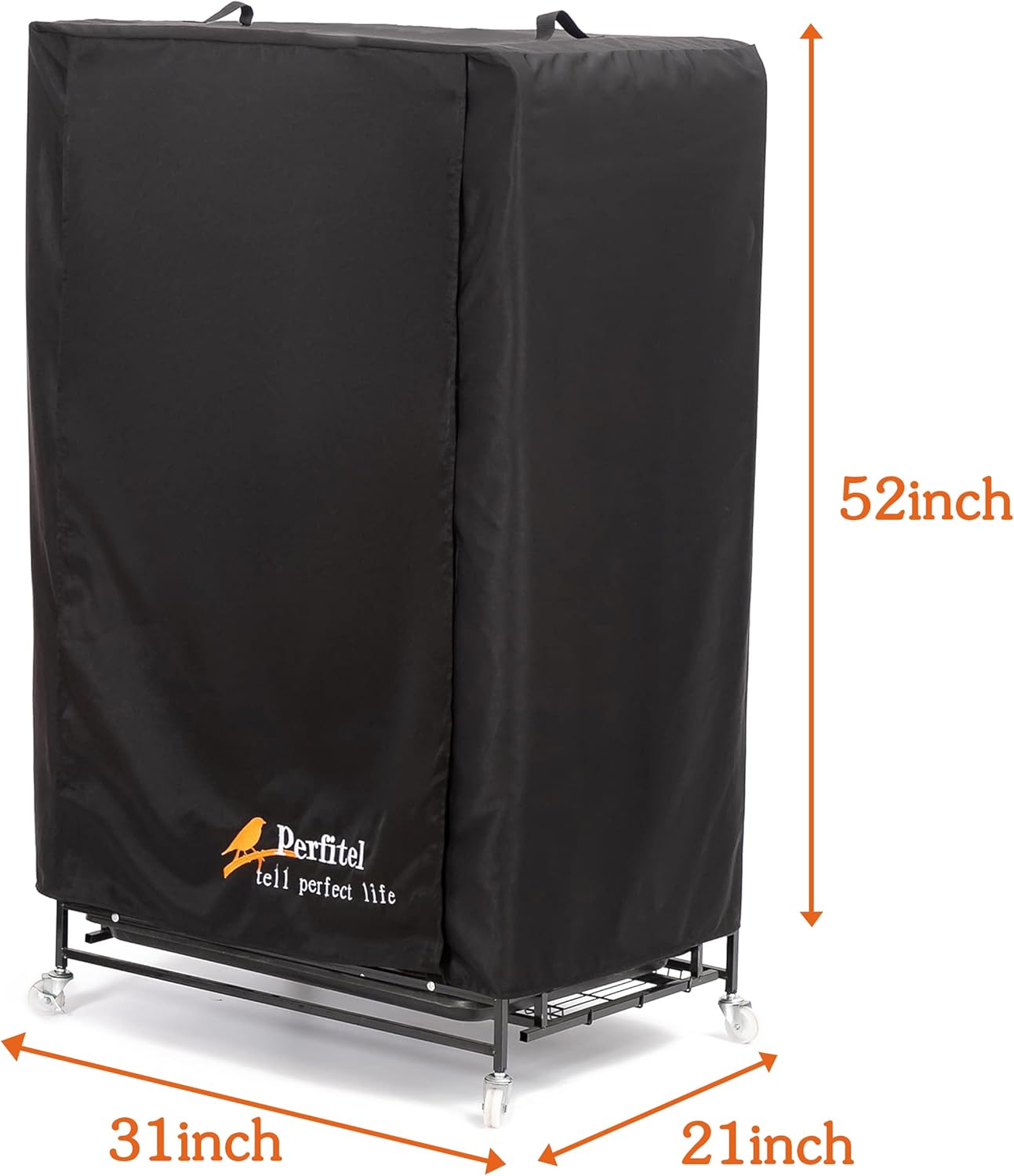 Universal Large Bird Cage Cover(Black) Good Night Black-Out Birdcage Cover Durable Breathable Washable Material (31 * 21 * 52)