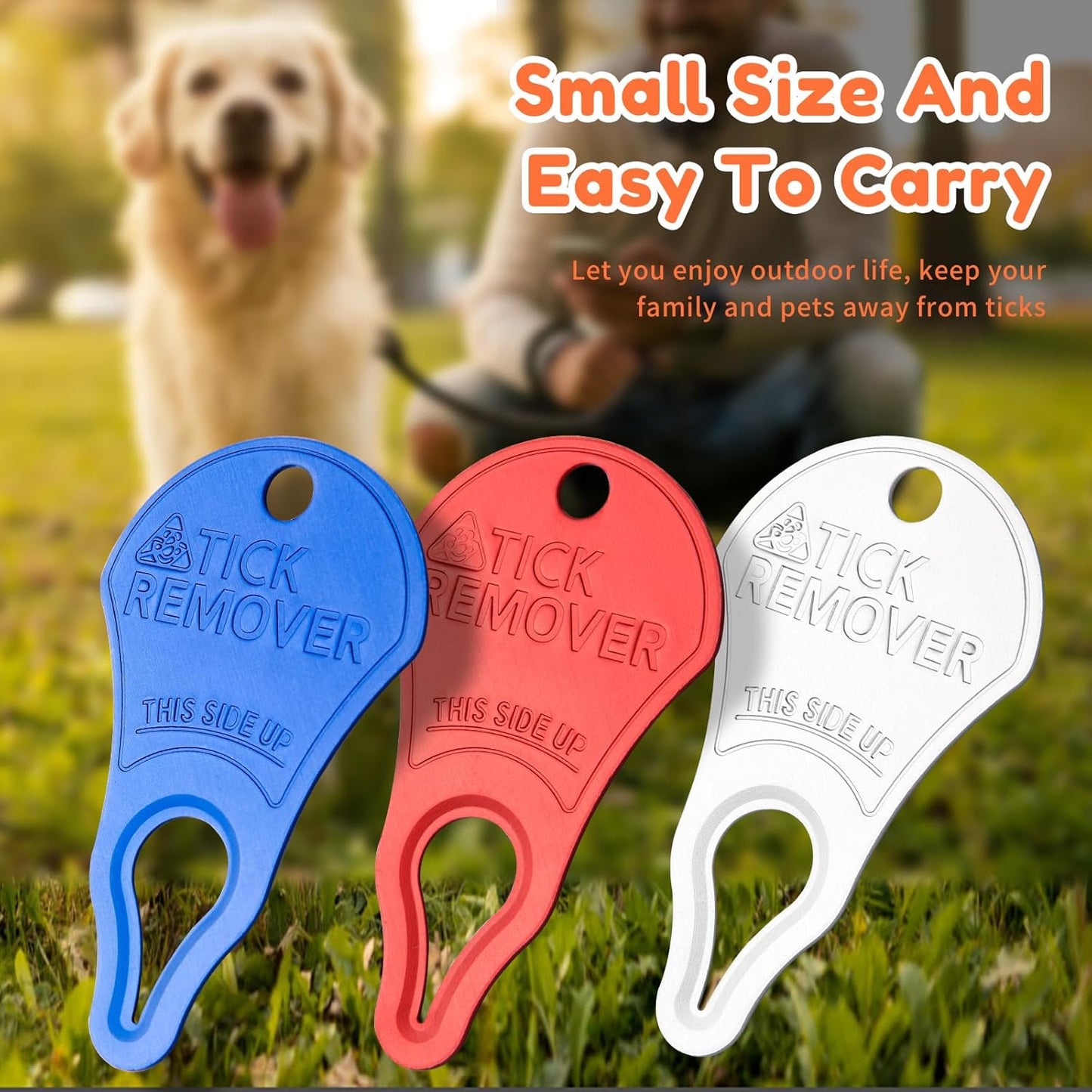 3 Pack Portable Tick Removal Tools, Tick Remover Tools for Dogs, Pets and Humans, Efficient, Safe and Reliable, Tick Key Essentials for Outdoor Activities