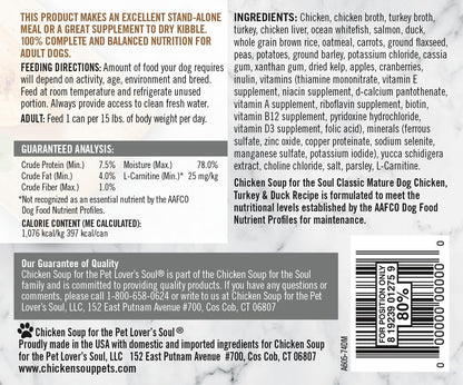 Chicken Soup for The Soul Pet Food - Classic Wet Dog FoodSoy Free, Corn Free, Wheat Free | Dry Dog Food Made with Real Ingredients No Artificial Flavors or Preservatives