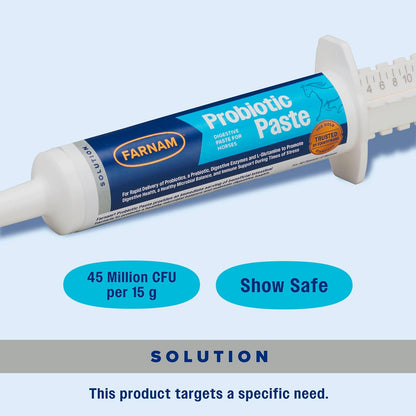Farnam Probiotic Paste for Horses, Rapid Delivery Digestive and Immune Health Supplement Supports a Healthy Microbial Balance in Times of Stress