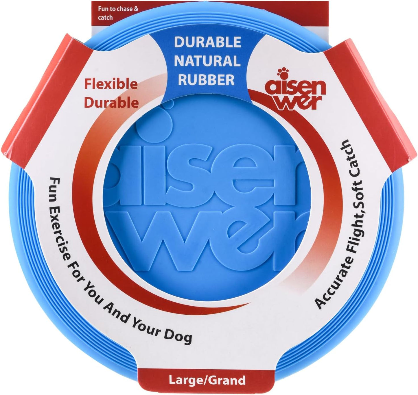 Dog Flying Disc - Durable Rubber Dog Toy for Fetch - Interactive Lightweight Flyer Dog Toys for Outdoor Playtime - Safer Disc for Healthy Activity - for Medium/Large Dogs