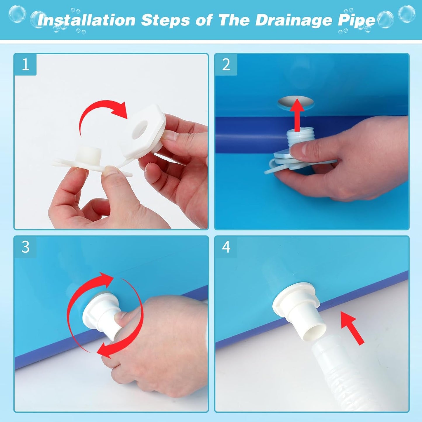 YUEPET Extra Large Foldable Dog Bath Tub for Large Dogs, 49 Gal Portable Dog Bathtub Lightweight Hightened Pet Wash Station with Drain Plug for Big Dogs Indoor/Outdoor Bathing, Camping (Blue)