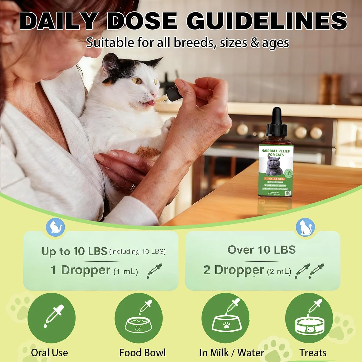 Hairball Treatment for Cats - Cat Hairball Remedy - Supports Skin & Coat, Digestion, Cat Furball Treatment, Helps Eliminate and Prevent Hairballs for Indoor Cats and Kittens(Cat Grass Flavor)