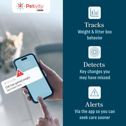 Purina Petivity Smart Litter Box Monitor Cat Weight Scale & Health Tracker - Monitor Litter Habits, Track Weight Accurately, AI Alerts & Monthly Reports, Phone App, Works for Multiple Cats