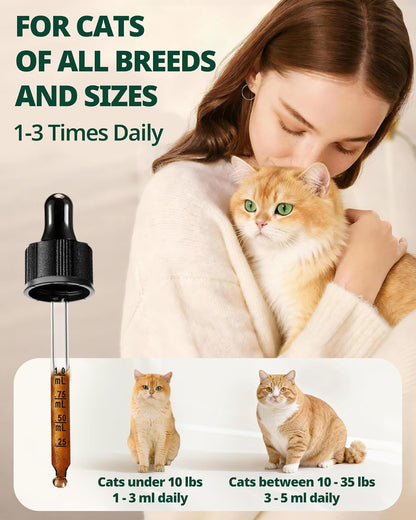 Antibiotic for Cats, Natural Cat Antibiotic Supplement with L-Lysine for Immune Support & Allergy Relief, Respiratory Health, Sneezing, Runny Nose, Infections, for All Cats, Chicken Flavor - 2 Oz