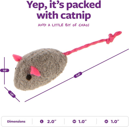 SmartyKat Skitter Critters Value Pack Catnip Cat Toys - Gray/Cream, Set of 10