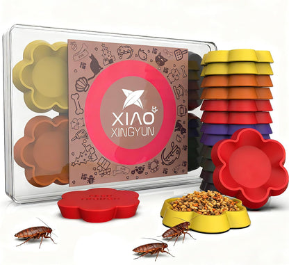 12-Pack Small Reptile Feeding Dish, Colorful Feeder Bowls for Dubia Roaches, Isopods, Springtails & Dwarf Invertebrates for Terrarium & Enclosure