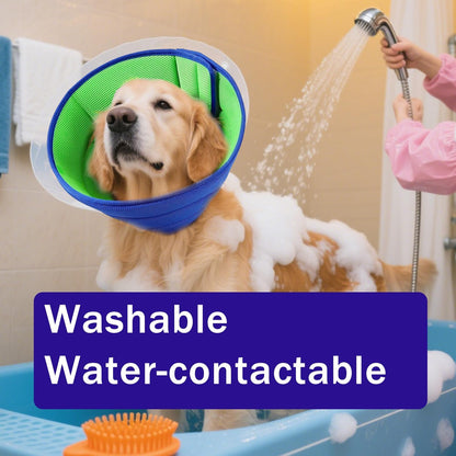 Soft Dog Cone Collar,Adjustable Spay/Neuter Recovery Neck and Head Collar, Soft Dog Tapered Collar for Large/Medium/Small Pets (Blue, XL)