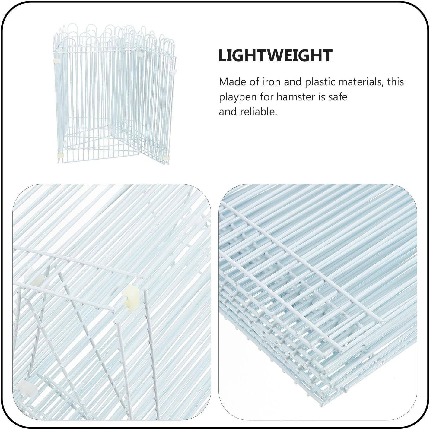 Small Animals Playpen 12-Panel Nylon Pet Fence with Snap Lock, Metal Frame Activity Pen for Hamsters and Bunnies Indoor Exercise and Isolation