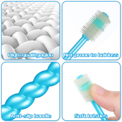 6Pcs 360-Degree Small Dog and Cat Soft Toothbrush Cat Dental Care Dog Toothbrush Soft Silicone Pet Toothbrushes for Puppy, Small Dogs and Cats Set of 3 Different Shapes