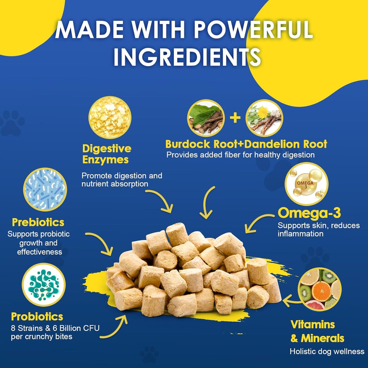 Probiotics & Salmon Fish Oil for Dogs Skin and Coat & Digestive Health