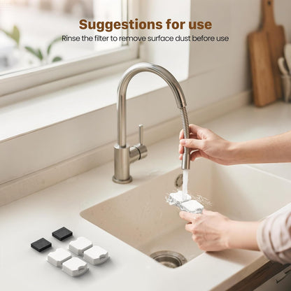 GIOTOHUN Pet Fountain Filter Replacement: 32 Cat Water Fountains Filter -16 Carbon Filters & 16 Foam Filters - Suitable for GIOTOHUN Stainless Steel Cat Fountain S11