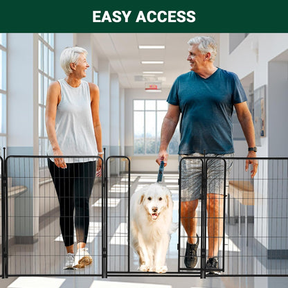 Upgraded 40" Heavy-Duty Metal Pet Playpen, 8 Panel Foldable Exercise Pen with Secure Door, Rustproof & Floor-Protective, Portable Indoor/Outdoor Small Animal & Puppy Fence