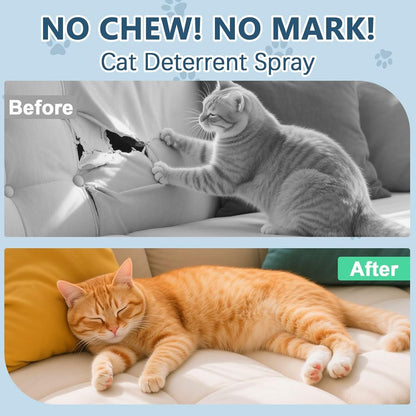 Cat Deterrent Spray, Botanical Cat Repellent Spray for Furniture, Gentle for Indoor & Outdoor Use, Helps Stop Urine Marking & Scratches, Effective Training Aid, 100ml