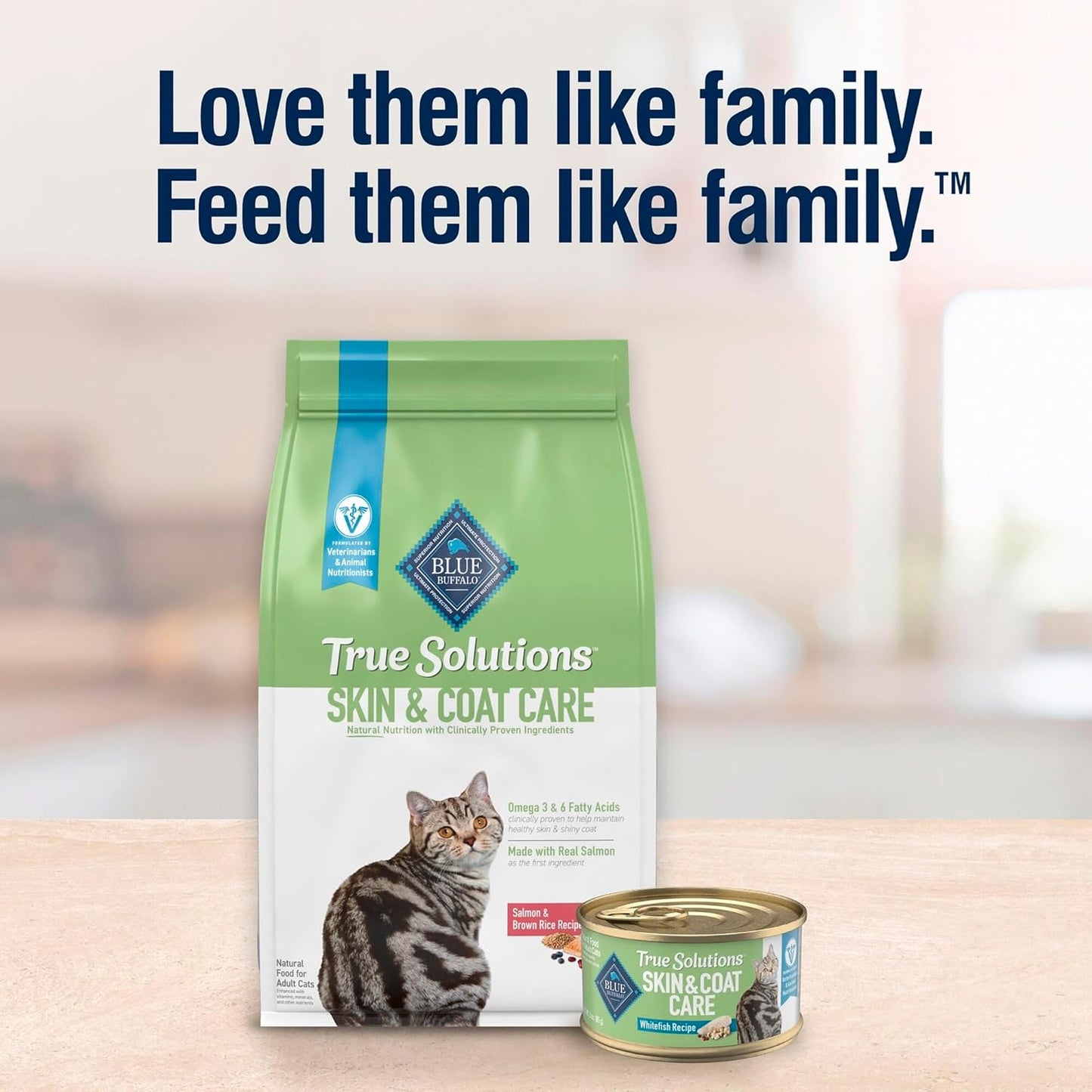 Blue Buffalo True Solutions Skin & Coat Care Wet Cat Food for Adult Cats, Made with Natural Ingredients, Whitefish, 3-oz. Cans (24 Count)