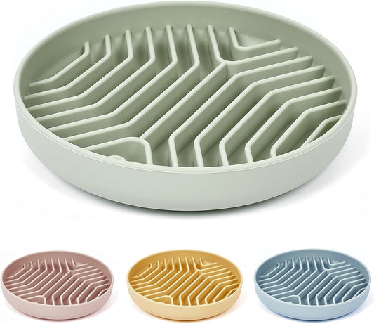 Slow Feeder Dog Bowls, Puzzle Silicone Dog Feeding Bowls with Suction Cups, Anti-Choking, Non-Slip Design, Reduces Boredom, Anxiety, Ideal for Medium to Small Dogs & Cats - XAQMHSW