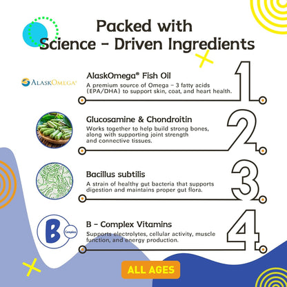 Dog Multivitamins,Chewable Dog Vitamins and Supplements for HIPS, Skin, and Coat,Dog Antibiotics-Multivitamins for Senior Dogs and Puppies,120 Tablets