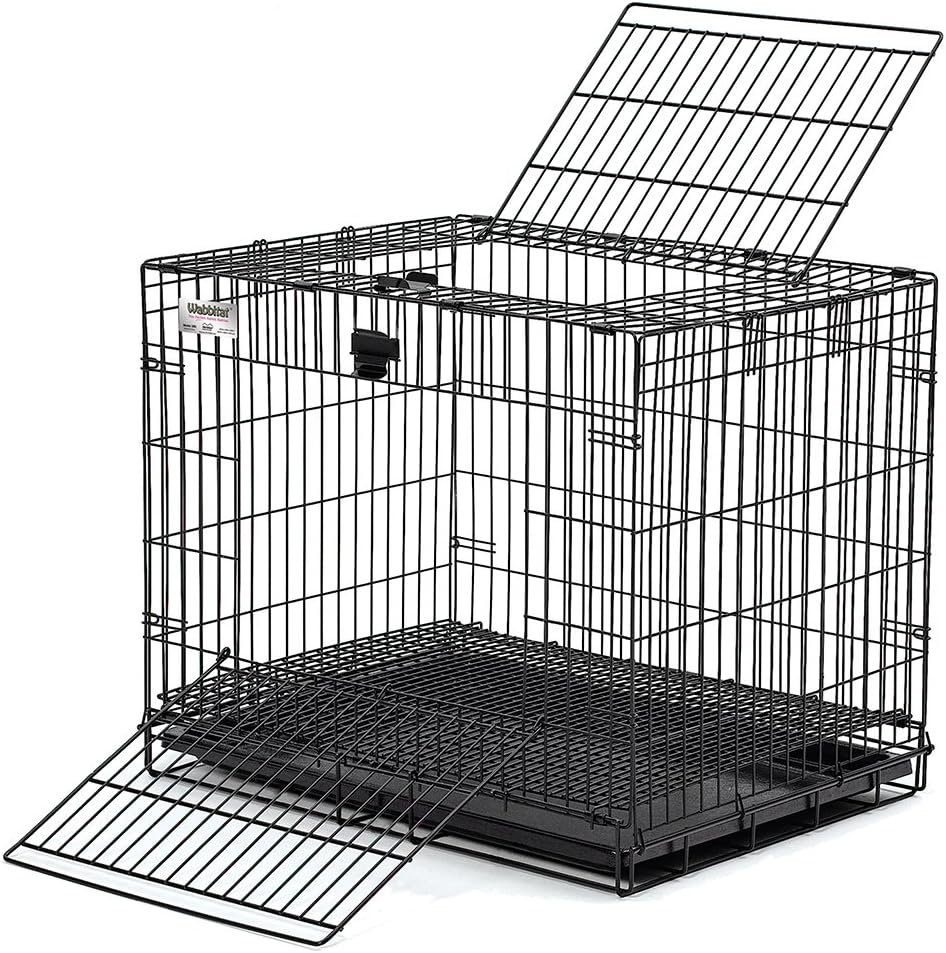 MidWest Homes for Pets Small Wabbitat Rabbit Cage, Grid Mesh Floor, Removable Tray, Top & Front Door Access, Rust Resistant Finish, No Tools Required
