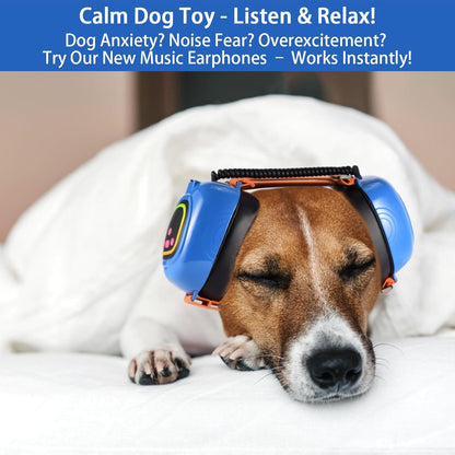 Dog Music Headphones for Anxiety Relief Fireworks Thunder Noise Blocking Earmuffs with Sound Isolation Calming Classical ASMR Music for Dogs – Pet Ear Muffs (Blue, Small)