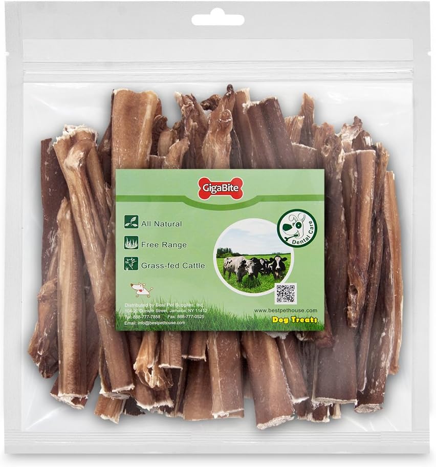 GigaBite 3-5 Inch All Natural Bully Sticks by Best Pet Supplies - (1 Pound) (Model: PB-04-LB)