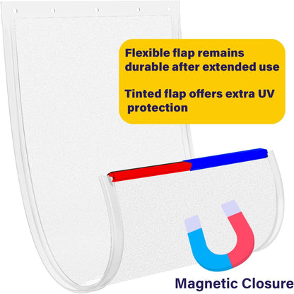 2PCS PAC11-11039 Dog Door Replacement Flaps for Dog, Doggy Replacement Flap Doors Compatible with Large Pet-Safes Freedom Doggie Doors, Large Size 10 1/8" X 16 7/8" (Frosted Transparent)
