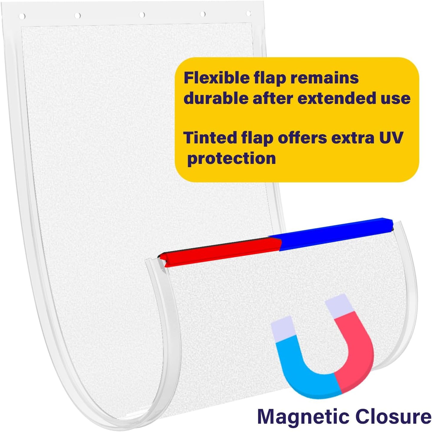 2PCS PAC11-11039 Dog Door Replacement Flaps for Dog, Doggy Replacement Flap Doors Compatible with Large Pet-Safes Freedom Doggie Doors, Large Size 10 1/8" X 16 7/8" (Frosted Transparent)