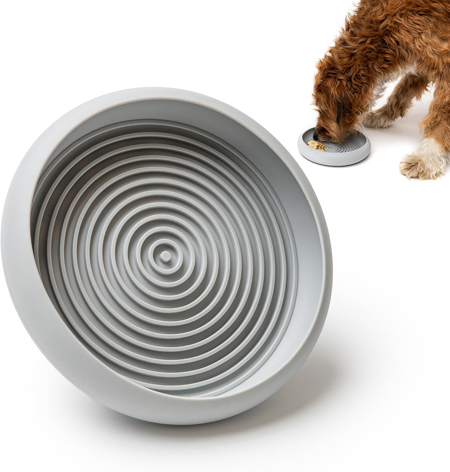LAY LO Dog Slow Feeder – Combination Lick Mat & Food Bowl | Slow Eating Dog Bowl for Anxiety Relief | BPA-Free, Dishwasher Safe | Includes Live Trainer Support