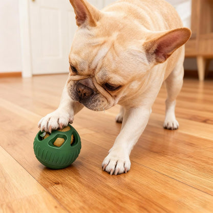 2PC Interactive Dog Toys, Durable Silicone Chew Toy for Aggressive Chewers,Interactive Frozen Dog Treat Toy with Ice Tray， Slow Feeder & Puzzle Enrichment Ball for Small Medium Dogs (Green)