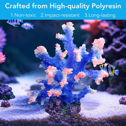 Polyresin Coral Ornament for Fish Tank Decorations,Aquarium Landscape Decor - Safe for Saltwater & Freshwater