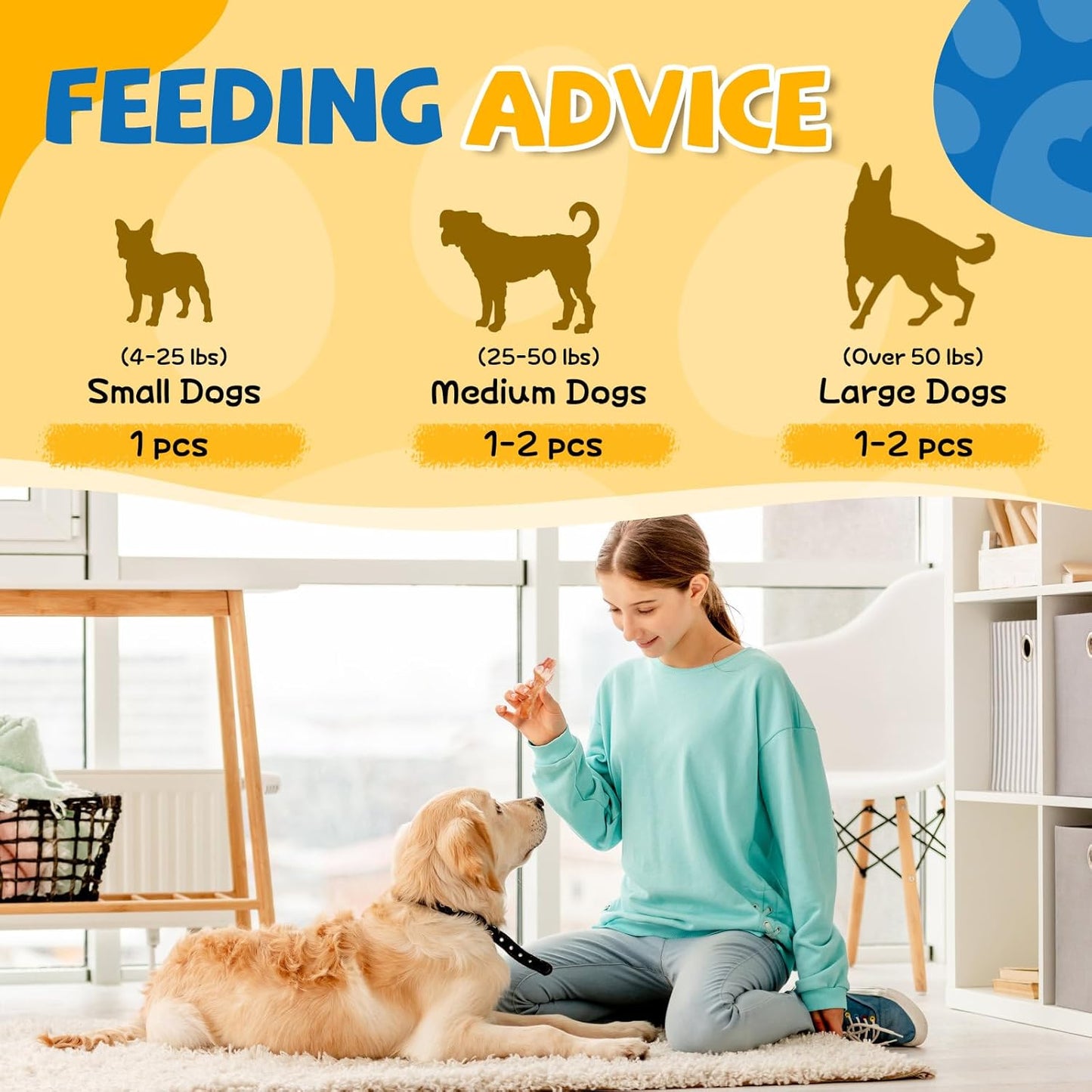 gazeupon Dog Treats,Deer's Hoof Tendon, Dog Chews Long Lasting, Natural Training Rewards