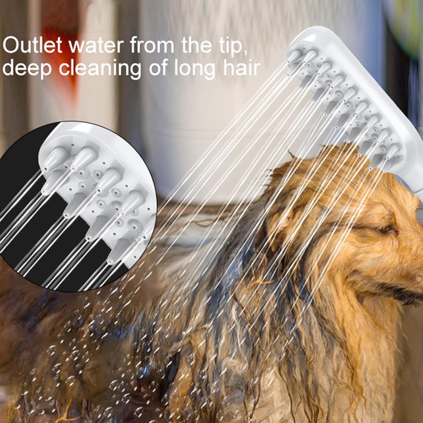 Pet Shower Sprayer – Bathing Sprayer Massage Showerhead For Dogs, Pet Showerhead For Combing And Grooming | Ideal For Garden, Yard, Bathroom, Camping, Outdoor Cleaning, Pets Care, Bath Time, Travel