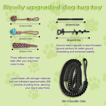 Dog Flea and Tick Chewable Supplement + Tether Tug Outdoor Dog Toy with Upgraded Steel Stake