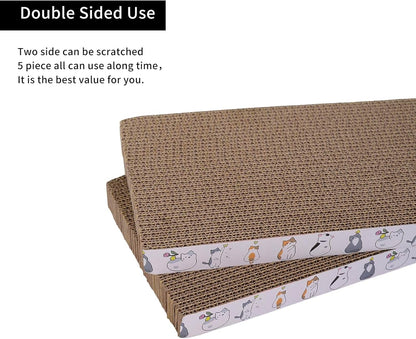 5 Packs cat Scratcher Toys Reversible Scratching Post Board for Indoor Cats Cardboard pad Sleep Play and Grind Claws
