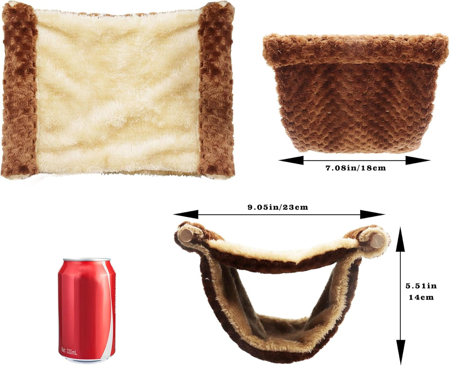 Rat Cage Accessories, Rat Hammock with Warm Soft Fluff, Rat Hammock for Cage, Birds Nest, Sleeping Bed, Cage Accessories for Rat, Hamster, Squirrel, Conure, Sugar Glider, Small Guinea Pig