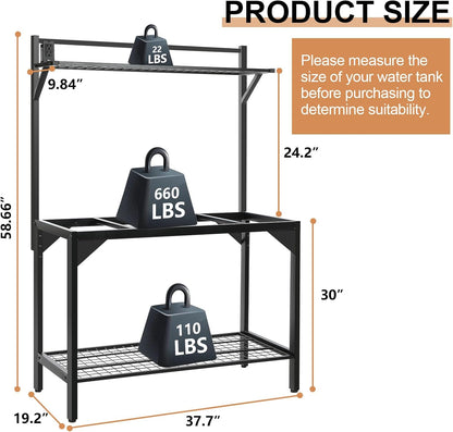 40-50 Gallon Fish Tank Stand, Aquarium Stand with Power Outlets,36.6" x 18.5"Tabletop, Thickened Metal Frame, Reptile Tank Stand for Home Office, Tank not Included