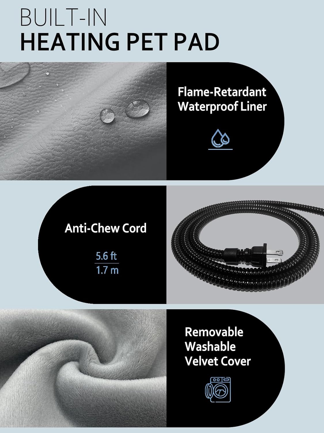 Heated Cat House for Outside Insulated in Winter,Super Large,Fully Waterproof,Adjustable Awning,Escape Door,Indoor Outdoor Cat Shelter for Feral Stray Barn Cat to Stay Warm&Dry,Black/Gray,L Size