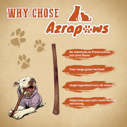 Jumbo Bully Sticks 12" for Large Dogs, 5 Count Natural Beef Dog Chews Long Lasting, Dog Treats Bones for Aggressive Chewers - Single Ingredient