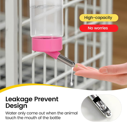 3PC 14OZ Guinea Pig Water Bottle No Drip Small Animal Water Dispenser Hanging Rabbit Water Bottle Hamster Water Feeder Bottle for Rabbit Chinchilla Squirrel Ship by Random Color