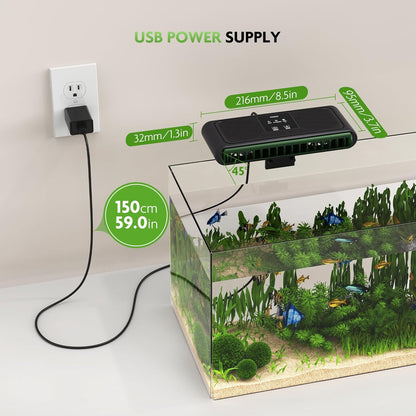 PAIZOO Aquarium Chiller Fan, Fish Tank Cooling Fans Aquarium Cooler with 3 Speed Modes, Water Chiller for Axolotl Tank Accessories Freshwater Saltwater Tanks, 6.4W