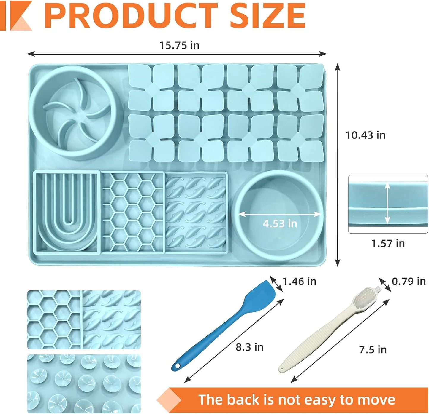 Lick Mat for Dogs Mint Green and Pet Hair Removal Glove