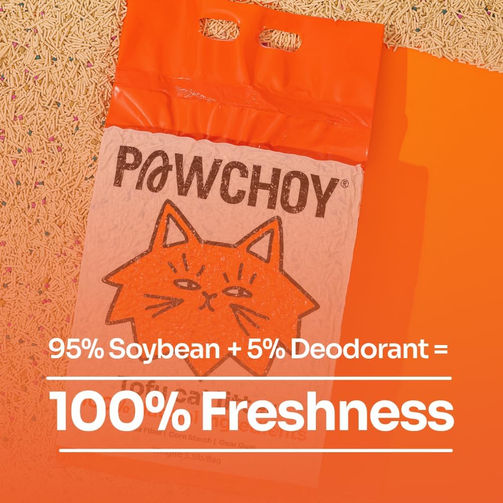 Tofu Cat Litter – Clumping, Flushable, Ultra Absorbent & Fast Drying | 100% Natural, Dust-Free, Low Tracking | Water-Soluble & Eco-Friendly (5.5 lbs x 2 Bag)