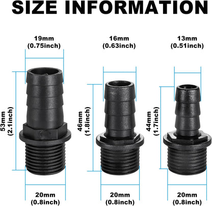Nozzles kit for Fountain Pump 3 Sizes Replacement Adapters for Aquarium and Fish Tank and Pond