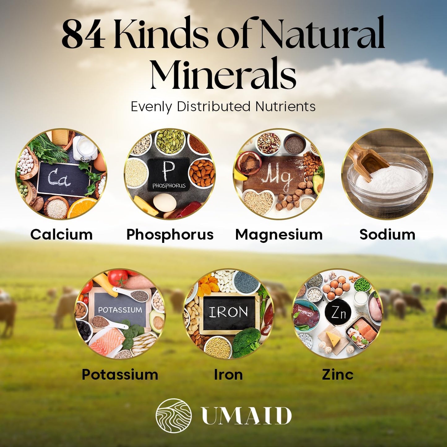 UMAID Himalayan Salt Lick 3 lbs On Rope for Horse, Deer, Goat, and Livestock Animals - Himalayan Salt Block 6 Pack