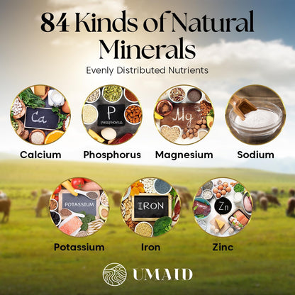 UMAID Himalayan Salt Lick 3 lbs On Rope for Horse, Deer, Goat, and Livestock Animals - Himalayan Salt Block 6 Pack